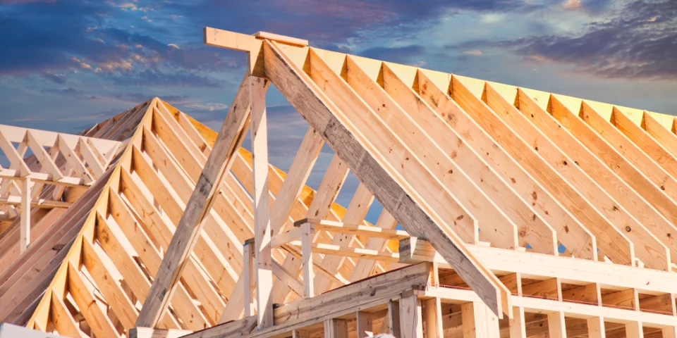 Timber roofing structure for newly built homes