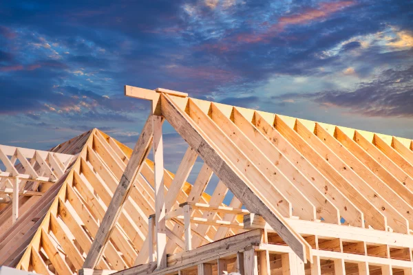 Timber roofing structure for newly built homes