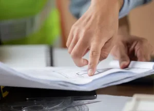 Strong Leadership and Strategic Vision A person pointing to something on paper